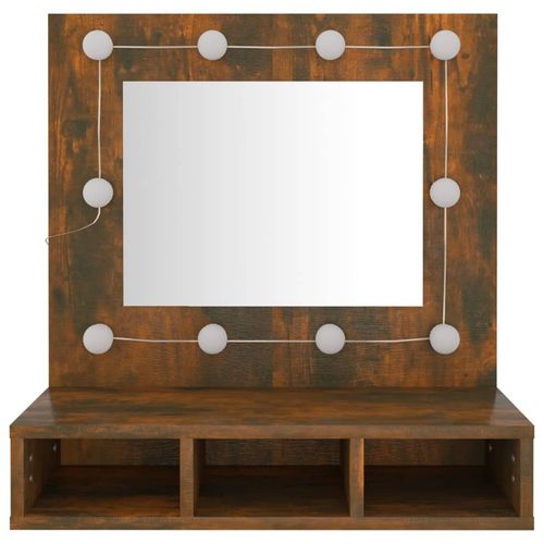 vidaXL Mirror Cabinet with LED Black 60x31.5x62 cm