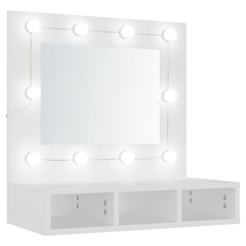 vidaXL Mirror Cabinet with LED Black 60x31.5x62 cm