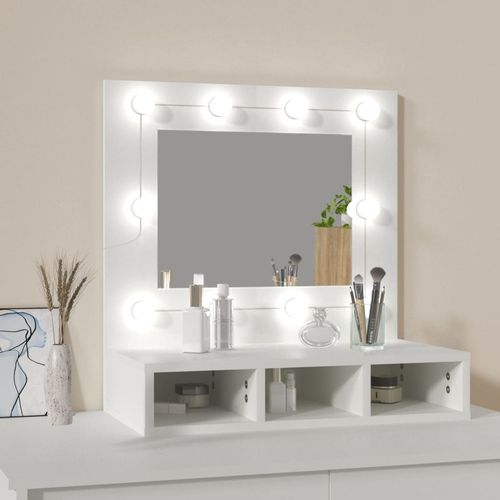 vidaXL Mirror Cabinet with LED Black 60x31.5x62 cm