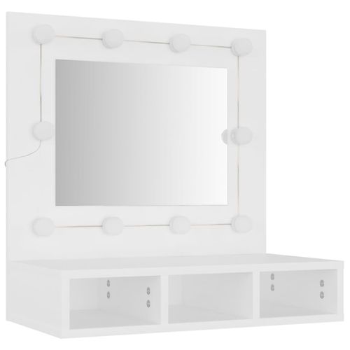 vidaXL Mirror Cabinet with LED Black 60x31.5x62 cm