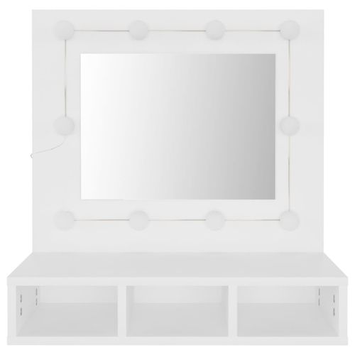 vidaXL Mirror Cabinet with LED Black 60x31.5x62 cm