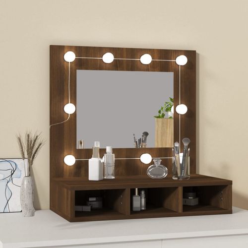 vidaXL Mirror Cabinet with LED Black 60x31.5x62 cm