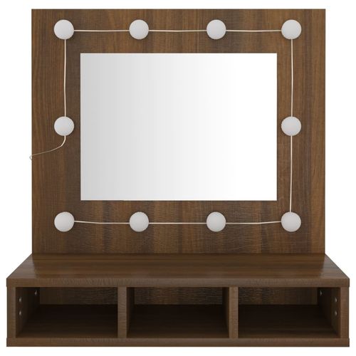 vidaXL Mirror Cabinet with LED Black 60x31.5x62 cm