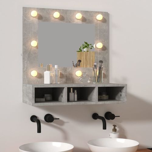 vidaXL Mirror Cabinet with LED Black 60x31.5x62 cm