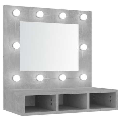 vidaXL Mirror Cabinet with LED Black 60x31.5x62 cm