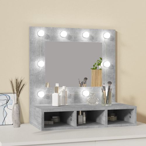 vidaXL Mirror Cabinet with LED Black 60x31.5x62 cm