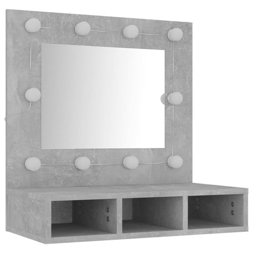 vidaXL Mirror Cabinet with LED Black 60x31.5x62 cm