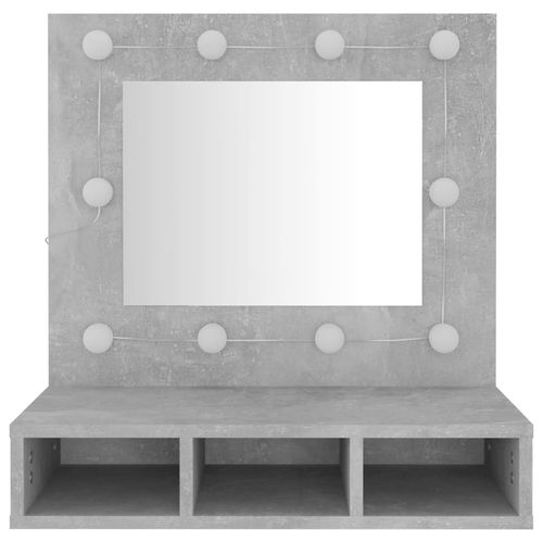 vidaXL Mirror Cabinet with LED Black 60x31.5x62 cm