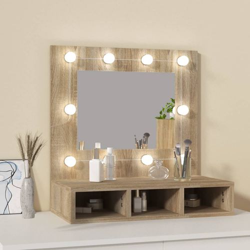 vidaXL Mirror Cabinet with LED Black 60x31.5x62 cm