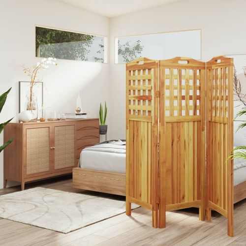 vidaXL 3-Panel Room Divider 121.5x2x115 cm Solid Wood Acacia - 121.5 x 2 x 115 cm