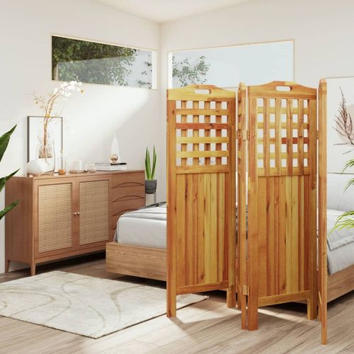 vidaXL 3-Panel Room Divider 121.5x2x115 cm Solid Wood Acacia