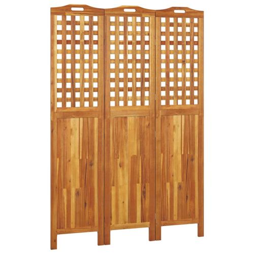 vidaXL 3-Panel Room Divider 121.5x2x115 cm Solid Wood Acacia