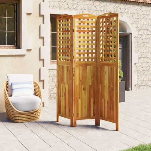 vidaXL 3-Panel Room Divider 121.5x2x115 cm Solid Wood Acacia