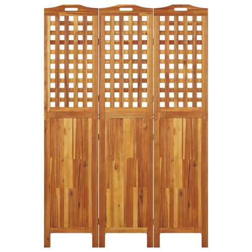vidaXL 3-Panel Room Divider 121.5x2x115 cm Solid Wood Acacia