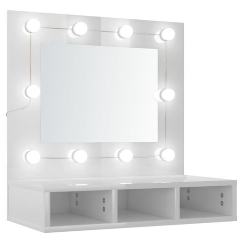 vidaXL Mirror Cabinet with LED Black 60x31.5x62 cm