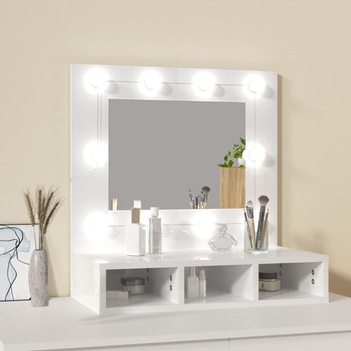vidaXL Mirror Cabinet with LED Black 60x31.5x62 cm