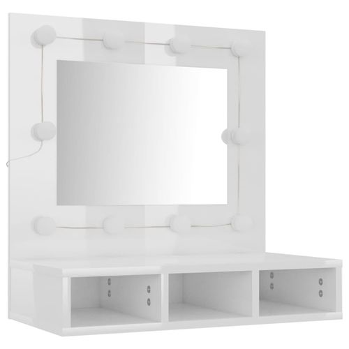 vidaXL Mirror Cabinet with LED Black 60x31.5x62 cm