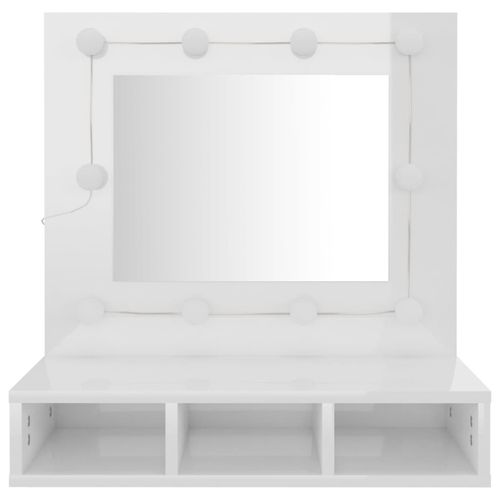 vidaXL Mirror Cabinet with LED Black 60x31.5x62 cm