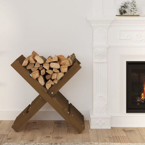 vidaXL Log Holder 47x39.5x48 cm Solid Wood Pine - honey brown