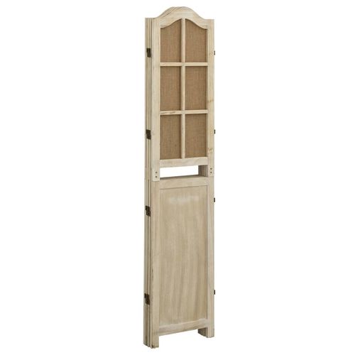 vidaXL 4-Panel Room Divider Brown 140x165 cm Fabric