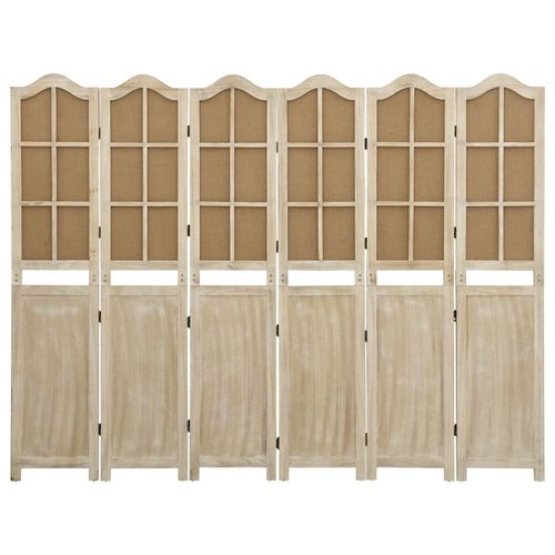 vidaXL 4-Panel Room Divider Brown 140x165 cm Fabric