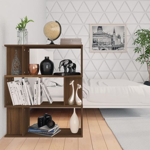 vidaXL Book Cabinet/Room Divider Smoked Oak 80x24x96cm Engineered Wood