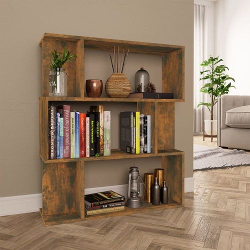 vidaXL Book Cabinet/Room Divider Smoked Oak 80x24x96cm Engineered Wood
