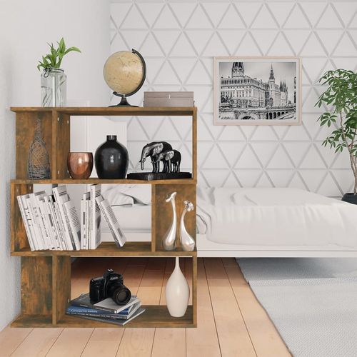 vidaXL Book Cabinet/Room Divider Smoked Oak 80x24x96cm Engineered Wood