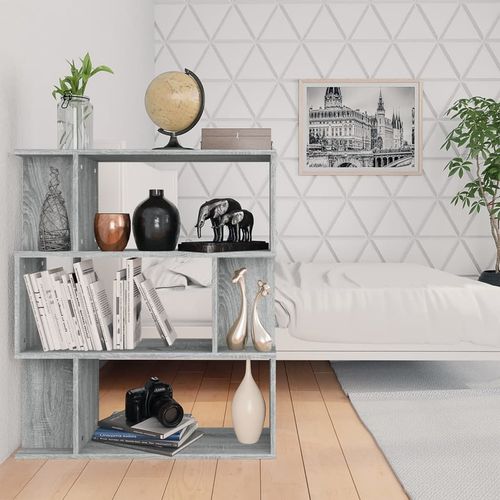 vidaXL Book Cabinet/Room Divider Smoked Oak 80x24x96cm Engineered Wood