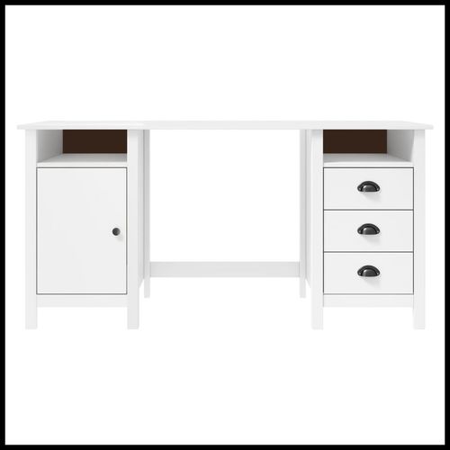 vidaXL Desk Hill White 150x50x74 cm Solid Pine Wood