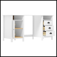 vidaXL Desk Hill White 150x50x74 cm Solid Pine Wood