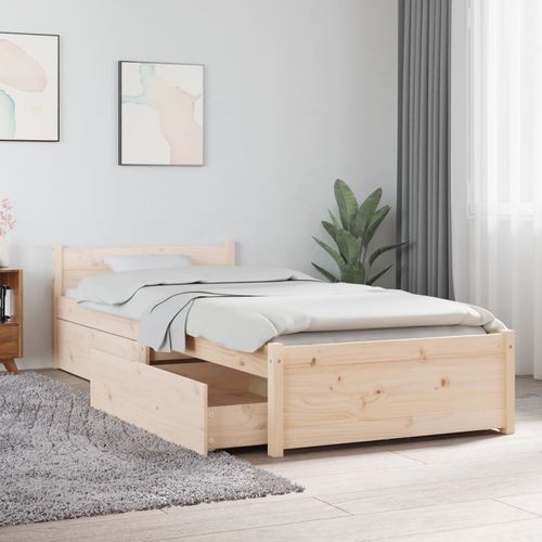 vidaXL Bed Frame with Drawers 75x190 cm Small Single