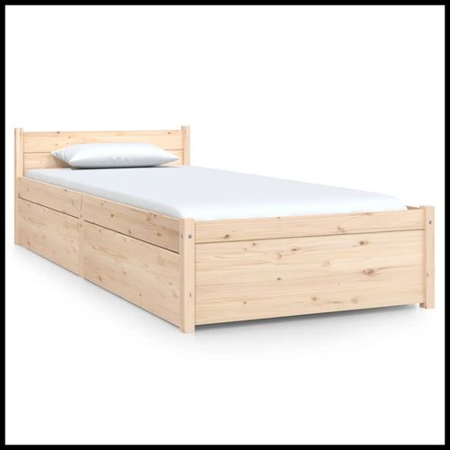 vidaXL Bed Frame with Drawers 75x190 cm Small Single