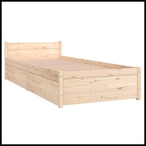 vidaXL Bed Frame with Drawers 75x190 cm Small Single