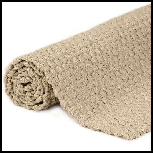 vidaXL Rug Rectangular Natural 80x160 cm Cotton