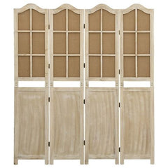 vidaXL 4-Panel Room Divider Brown 140x165 cm Fabric