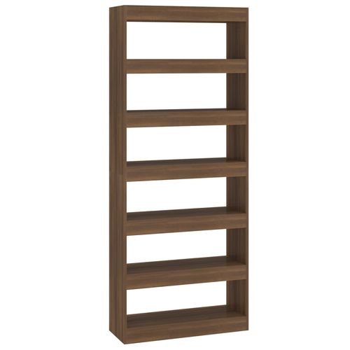 vidaXL Book Cabinet/Room Divider Smoked Oak 80x30x198 cm Engineered Wood
