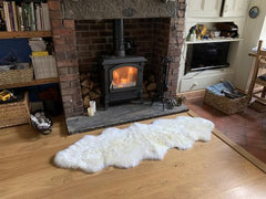 Nordvek Double Sheepskin Rug - 2 Pelts Sewn End To End - Natural