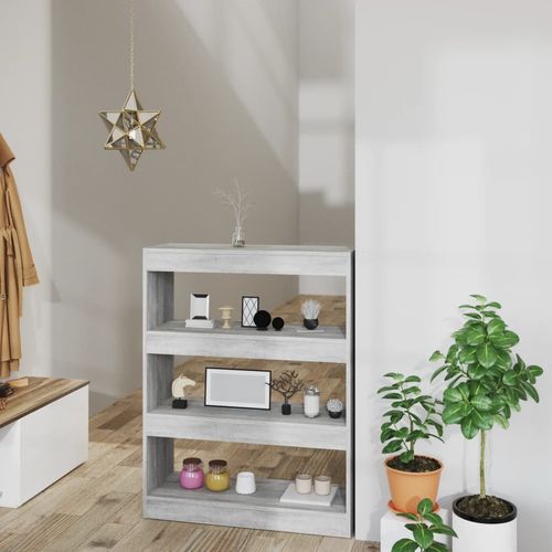 vidaXL Book Cabinet/Room Divider Smoked Oak 80x30x103 cm Engineered wood
