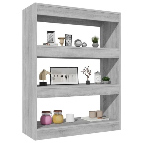 vidaXL Book Cabinet/Room Divider Smoked Oak 80x30x103 cm Engineered wood