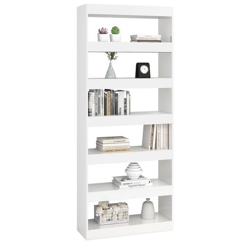 vidaXL Book Cabinet/Room Divider Smoked Oak 80x30x198 cm Engineered Wood