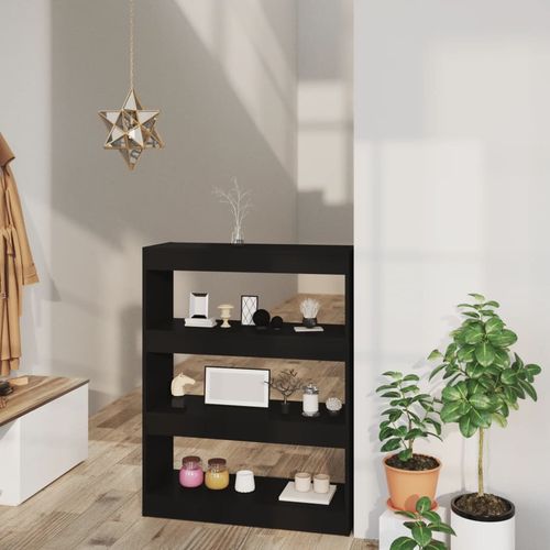 vidaXL Book Cabinet/Room Divider Smoked Oak 80x30x103 cm Engineered wood - black