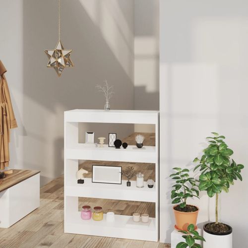 vidaXL Book Cabinet/Room Divider Smoked Oak 80x30x103 cm Engineered wood - white