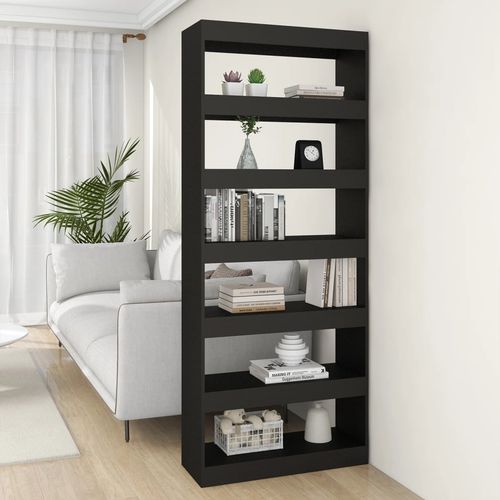 vidaXL Book Cabinet/Room Divider Smoked Oak 80x30x198 cm Engineered Wood