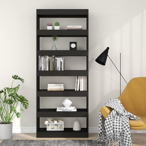 vidaXL Book Cabinet/Room Divider Smoked Oak 80x30x198 cm Engineered Wood