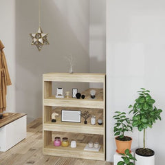 vidaXL Book Cabinet/Room Divider Smoked Oak 80x30x103 cm Engineered wood