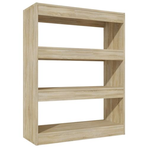 vidaXL Book Cabinet/Room Divider Smoked Oak 80x30x103 cm Engineered wood