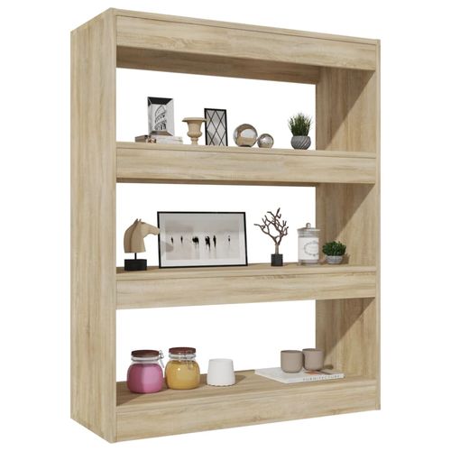 vidaXL Book Cabinet/Room Divider Smoked Oak 80x30x103 cm Engineered wood