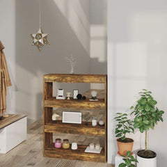 vidaXL Book Cabinet/Room Divider Smoked Oak 80x30x103 cm Engineered wood