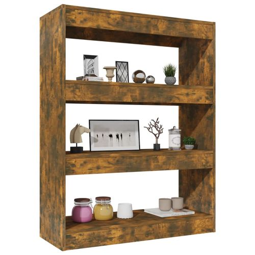 vidaXL Book Cabinet/Room Divider Smoked Oak 80x30x103 cm Engineered wood